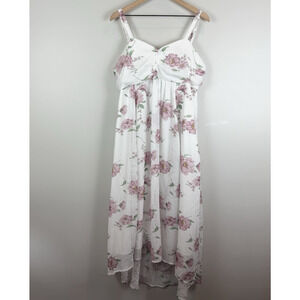 Bloomchic Floral Print Midi Dress Women 14-16 Babydoll Cottage Boho Straps Flowy